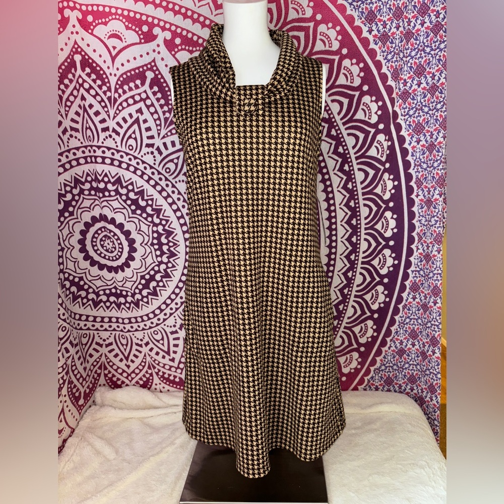 AlynPaige New York Mid Length Sleeveless Layered Collar Dress w/Pockets Women M